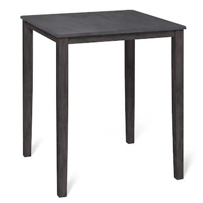 Modern Gray Rubber Wood Dining Table 30” Square Counter Height Table with MDF Top - 30" x 30" x 36"