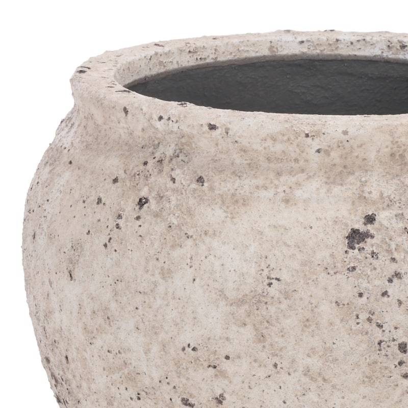 SAFAVIEH Outdoor Patio Furniture Ramsey Planter Pot with Drainage - 14"W x 14"D x 13"H