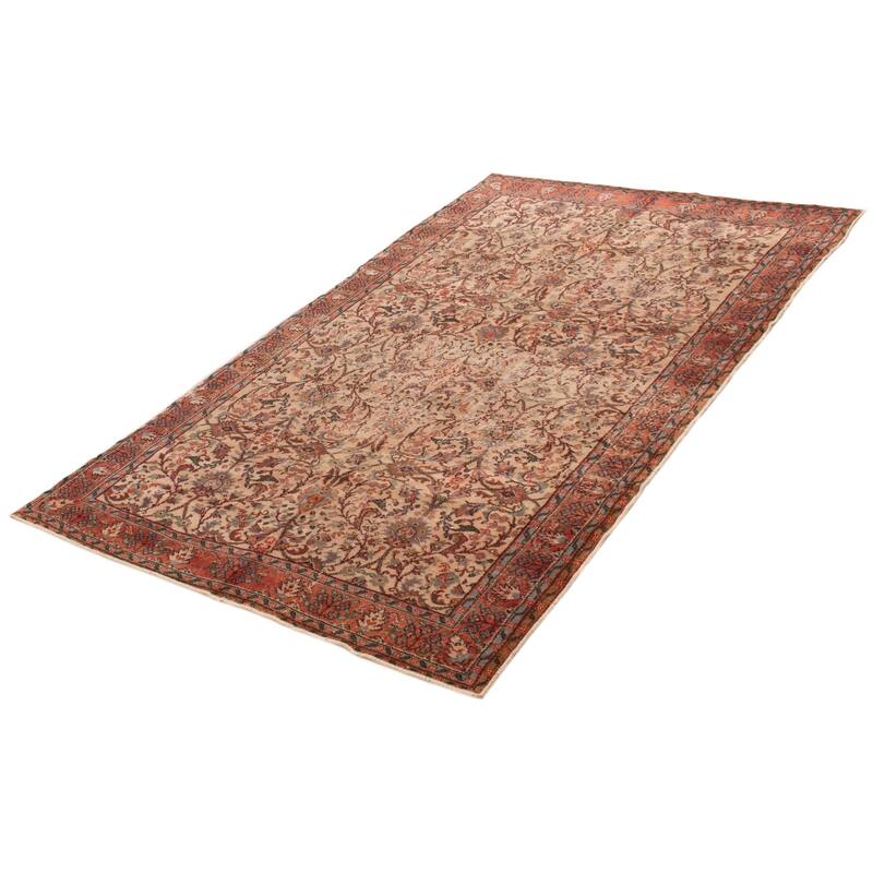 ECARPETGALLERY Hand-knotted Melis Vintage Cream Wool Rug - 5'10 x 9'7