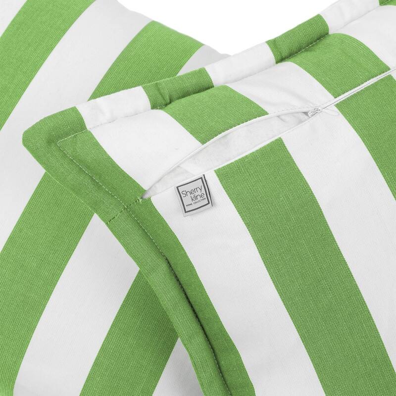 Sherry Kline Indoor/Outdoor Cabana Stripe 20" Flanged Filled Pillow Set of 2