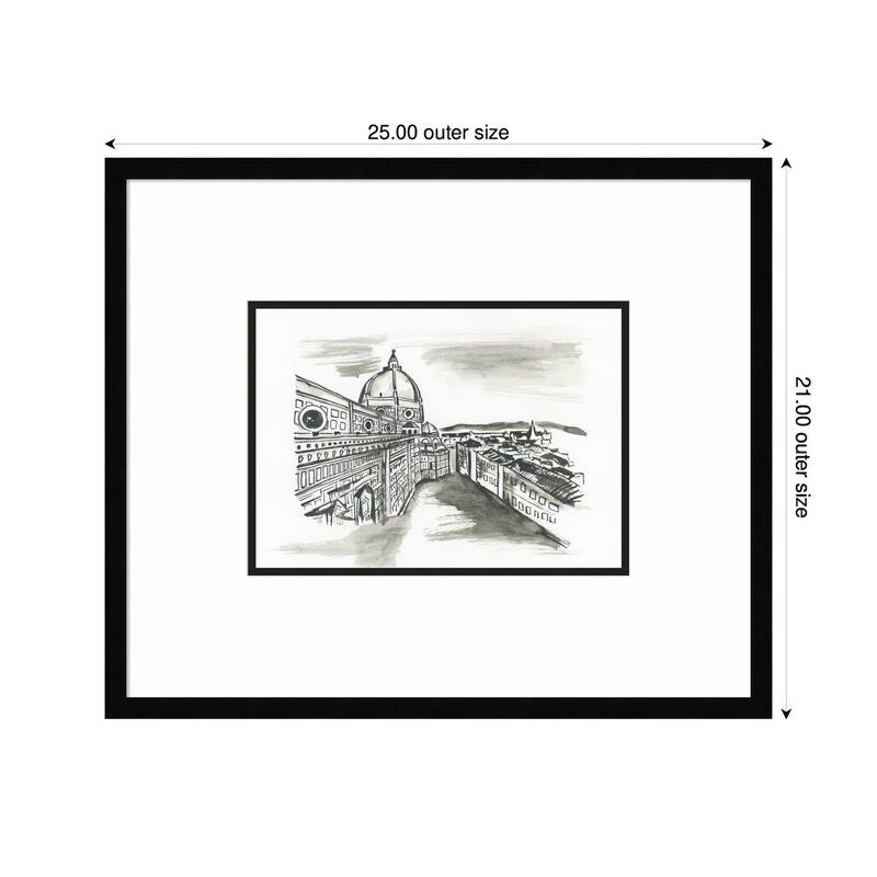 Kate and Laurel Postcard Florence by Teju Reval Framed Wall Art Print