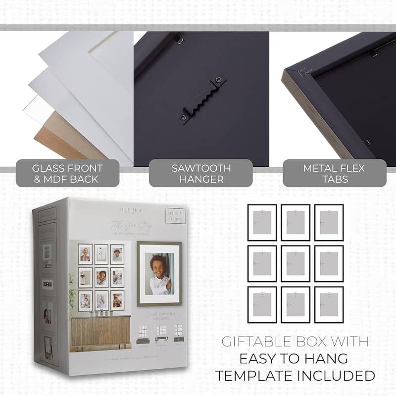 Sheffield Home 9 Piece Gallery Wall Frame Set,