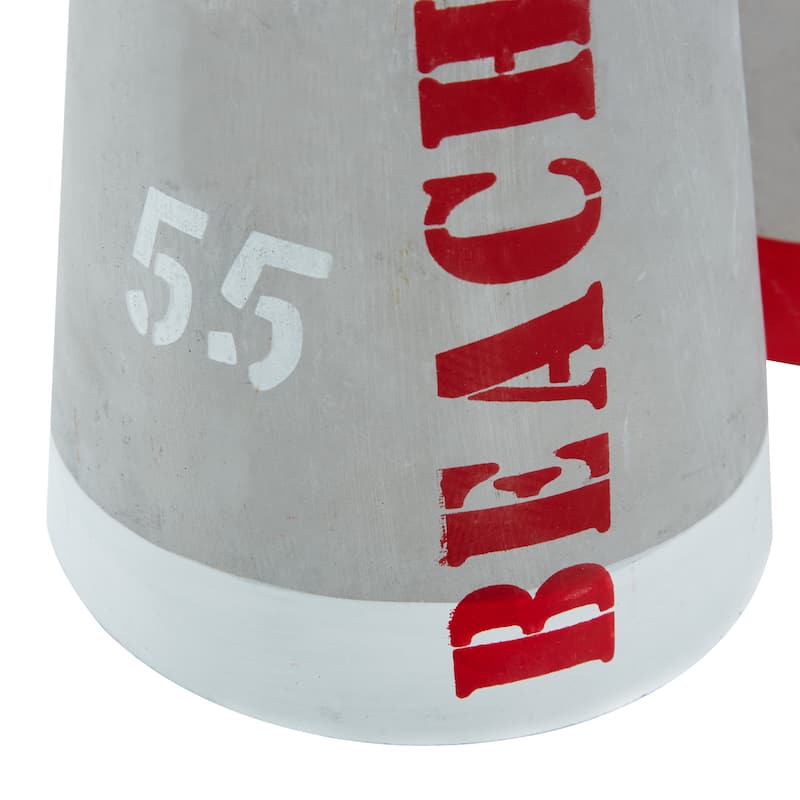 Gray Cement Stone Door Stopper Buoy Decorative Sculpture with Rope Accents (Set of 2) - 4 x 4 x 9