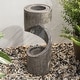 preview thumbnail 4 of 14, Glitzhome Modern Minimalist Curving LED Polyresin Fountain