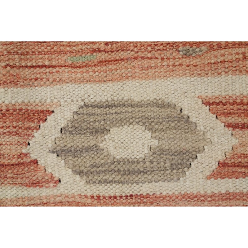 Hand Woven Oriental 100% Wool Carpet Southwestern Tribal Navy Blue & Blues Kilim Area Rug - 5' 11'' X 4' 0''