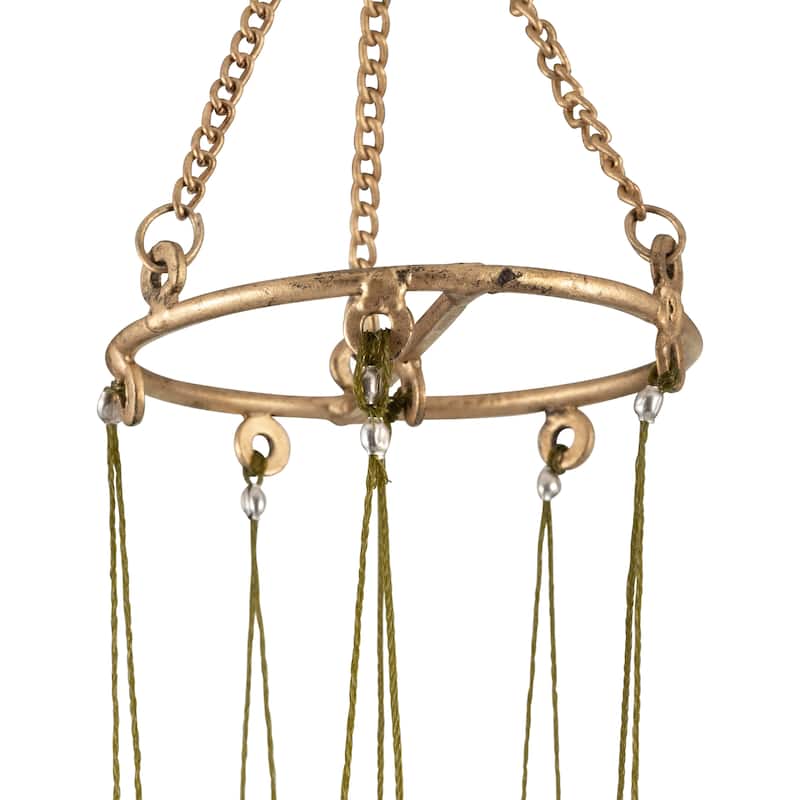34" Metal Wind Chimes Contemporary Gold Pipe Outdoor Wind Chime Bells Peaceful Home or Deck Decor Beautiful Gift - 4" x 4" x 43"