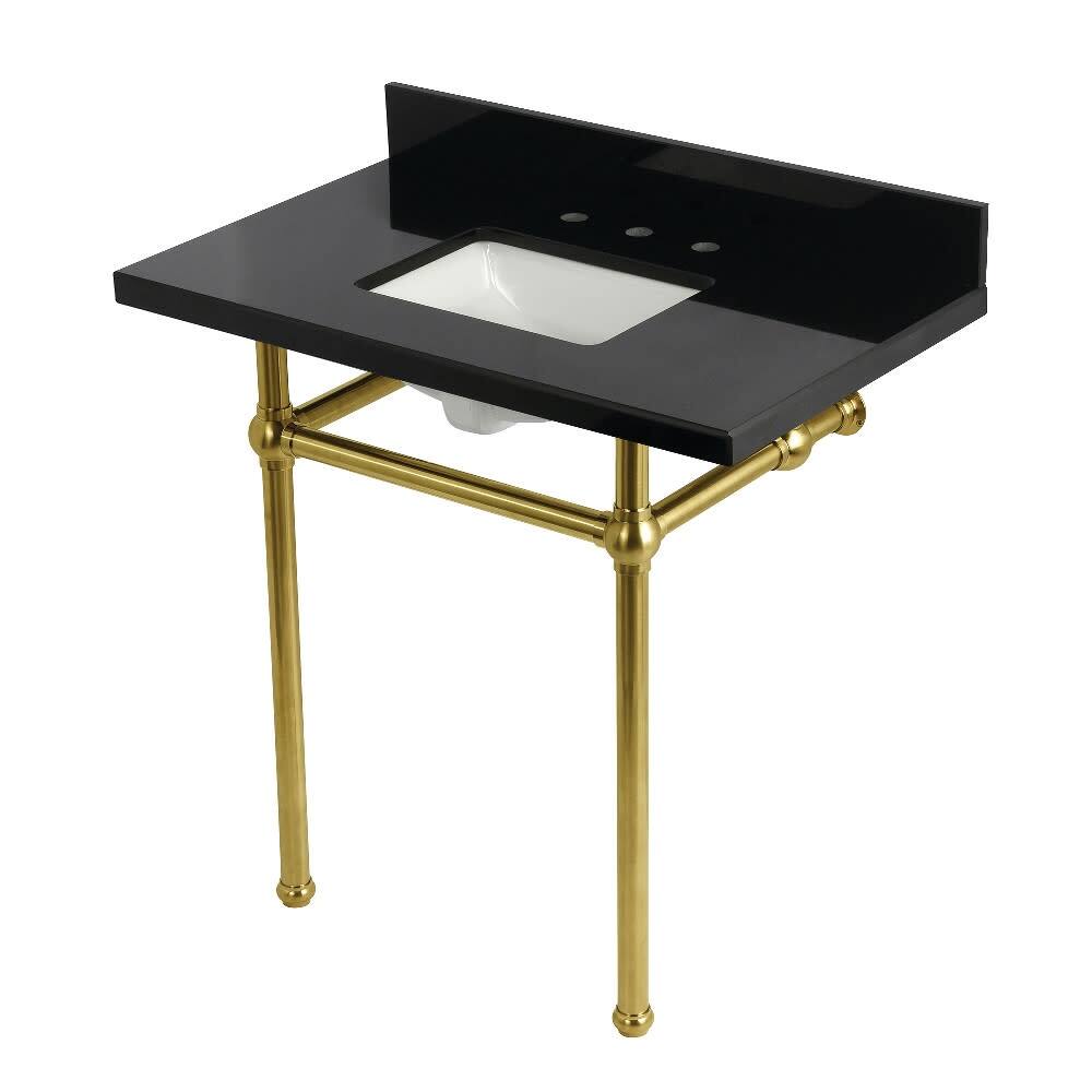 Kingston Brass KVPK36KBSQ-T-SET Templeton 36" Rectangular Brass,