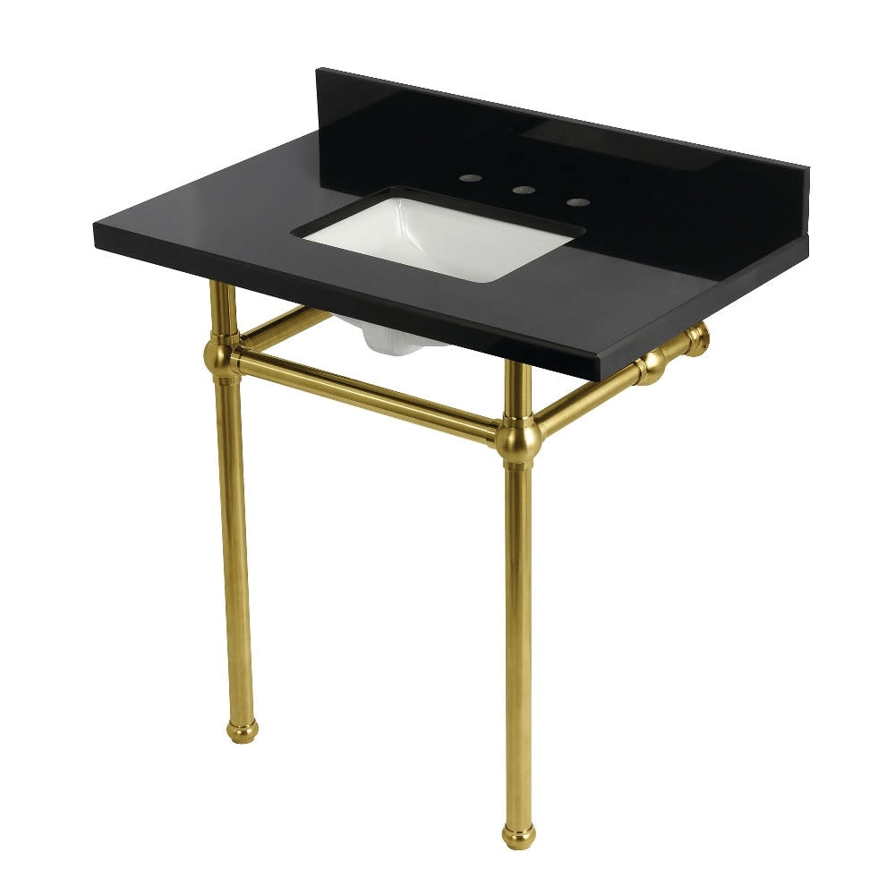 Kingston Brass KVPK36KBSQ-T-SET Templeton 36" Rectangular Brass,