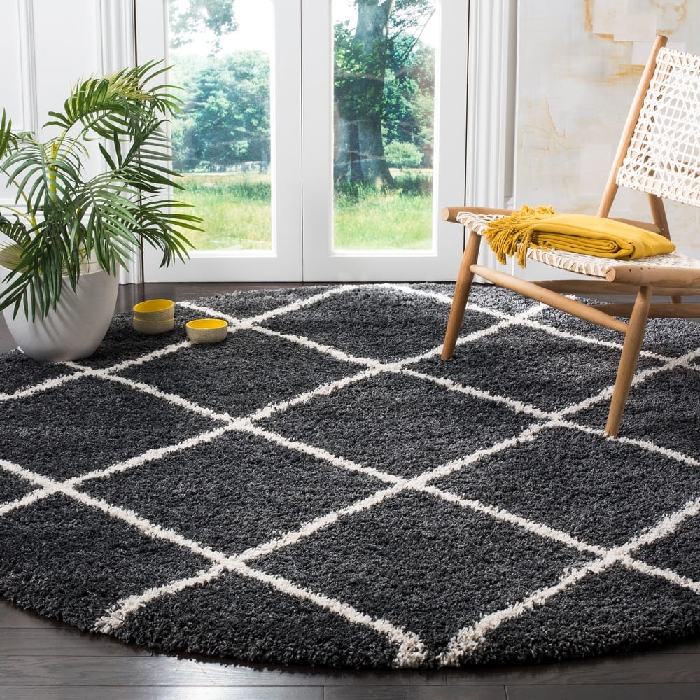 SAFAVIEH Hudson Shag Raili Diamond Trellis 2-inch Thick Rug