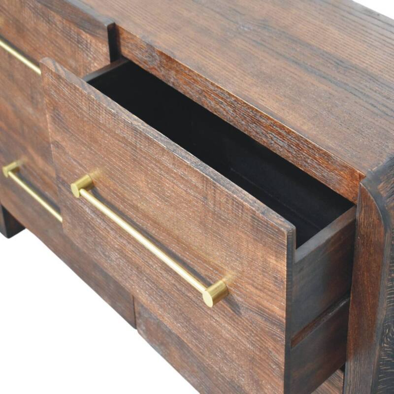 Artisan Furniture Solid Wood Copenhagen 4-Drawer Chest in Smoked Oak