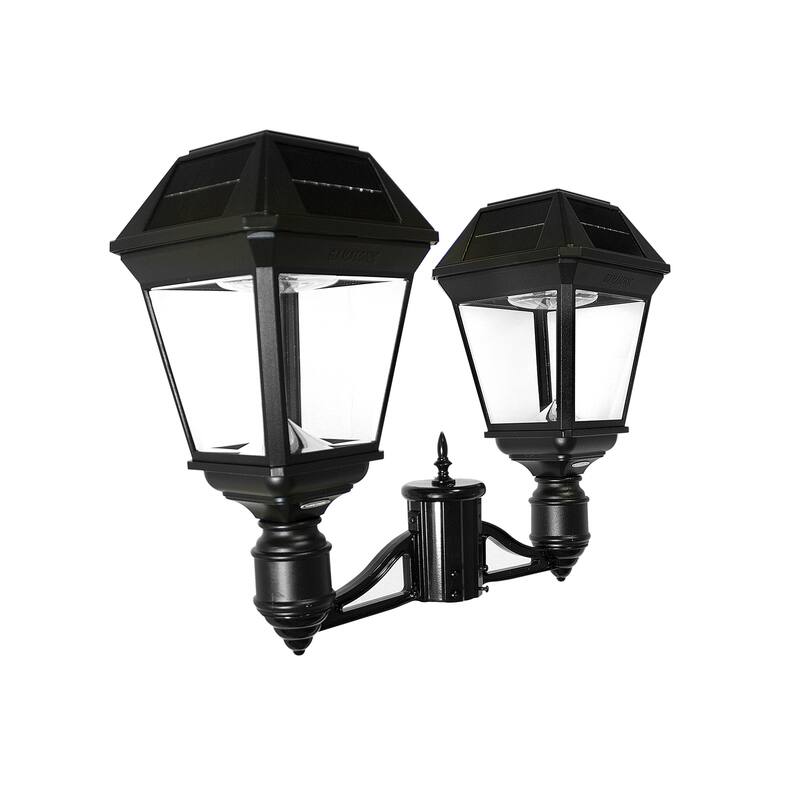 Gama Sonic Imperial III 2-Light Commercial Solar Post Light w/ 2 Color