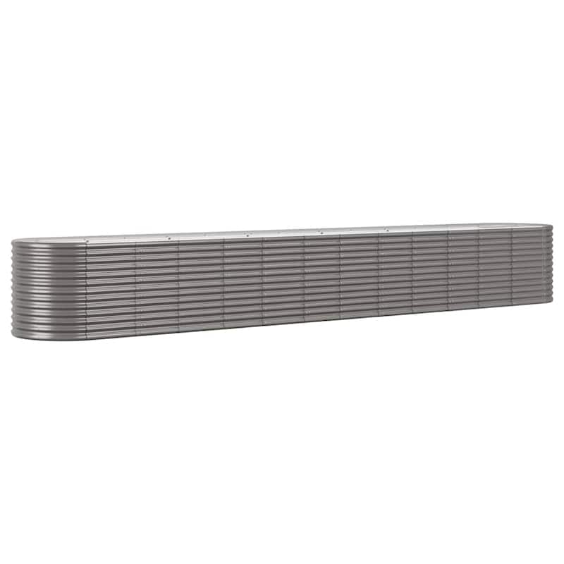 vidaXL Raised Garden Bed Raised Flower Bed Galvanized Steel Outdoor Planter