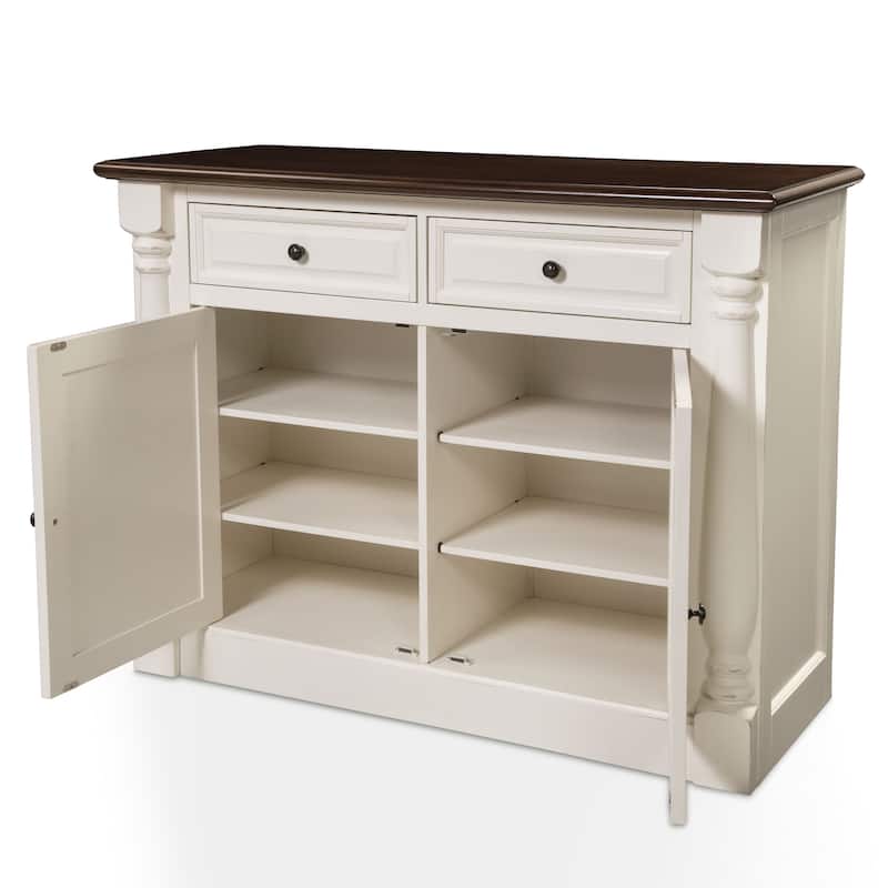 Crosley Shelby White Buffet - 47.75"L x 19"W x 36.25"H
