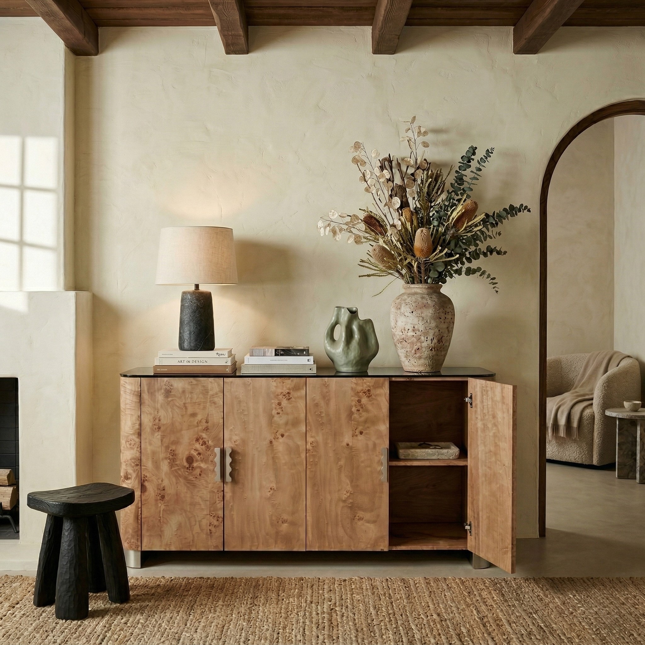 SAFAVIEH Couture Celestanno Sideboard Storage Cabinet - 64"W x 18"D x 33"H