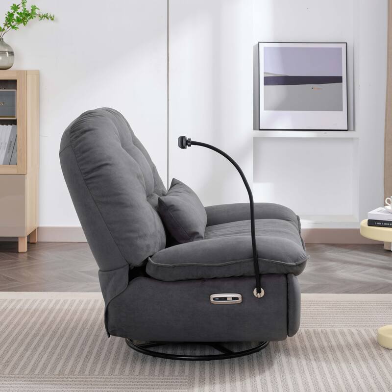 Power Swivel Recliner With USB Charger and Bluetooth Music Player