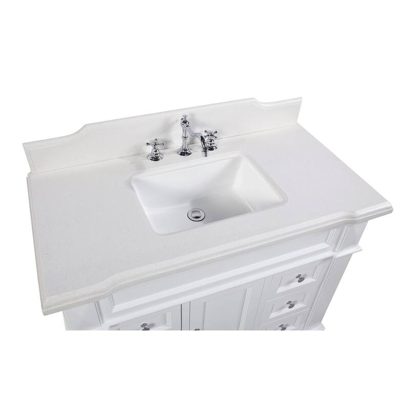 KitchenBathCollection Elizabeth 42" Bathroom Vanity with Quartz Top