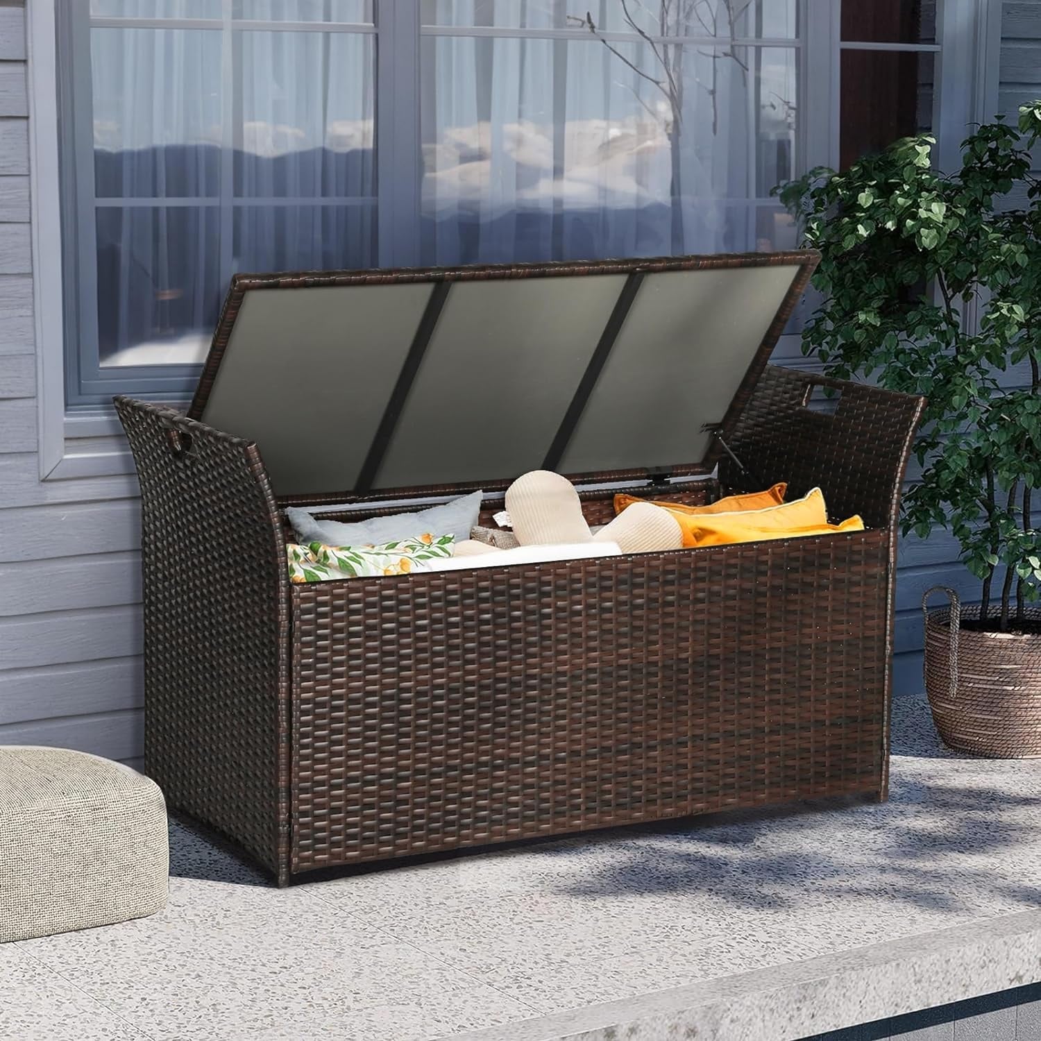 Deck Box Bench Patio Bar Table Ulax Furniture Patio Wicker Storage