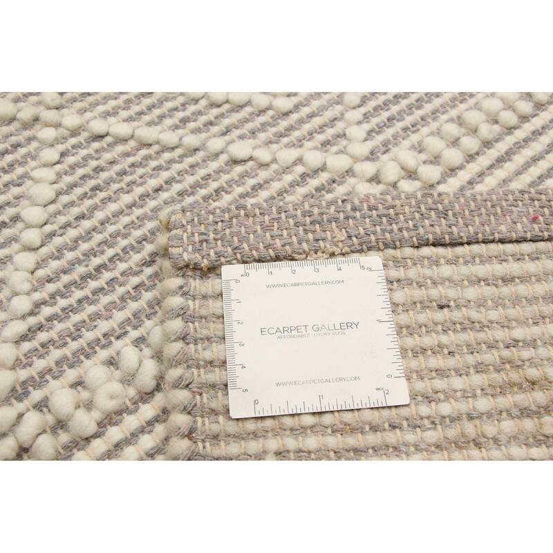 ECARPETGALLERY Braid weave Sienna Cream Wool Rug - 5'0 x 8'0