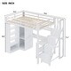 preview thumbnail 6 of 11, Full Size Loft Bed with Built-in Desk and Wardrobe, Kids Metal Bed Frame with USB Ports, 5-layer Shelf for Bedroom