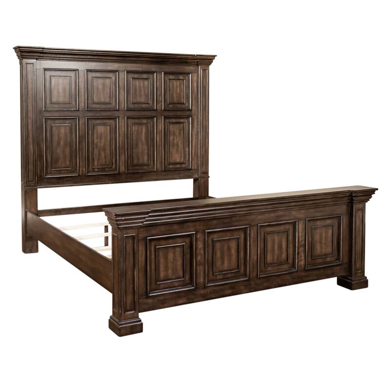 Big Valley Brownstone Distressed King California Panel Bed