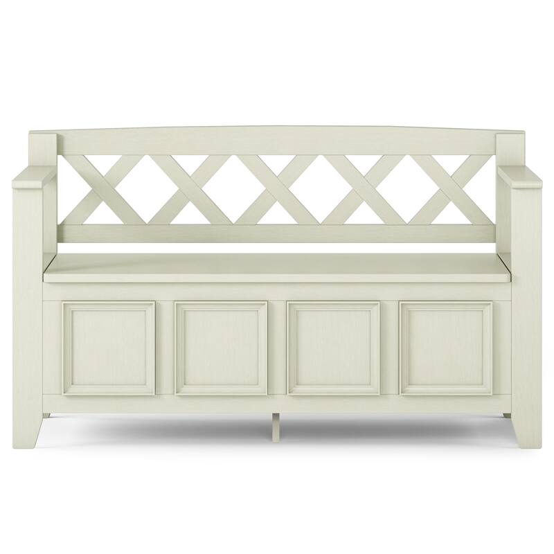 WYNDENHALL Halifax 48 inch Wide Solid Wood Transitional Entryway Bench - 48 Inches wide