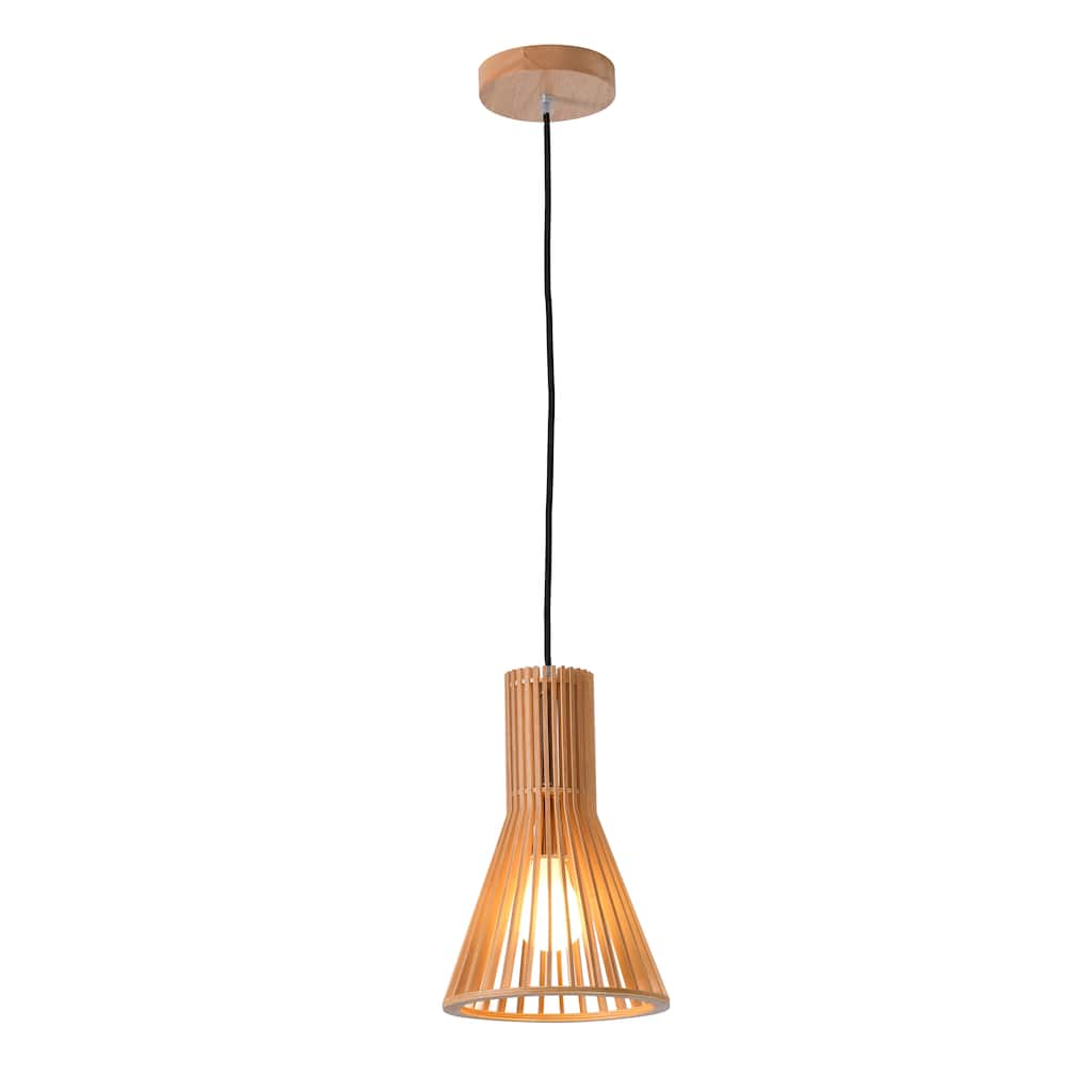 Mini Pendant Light with Wood Cage Frame