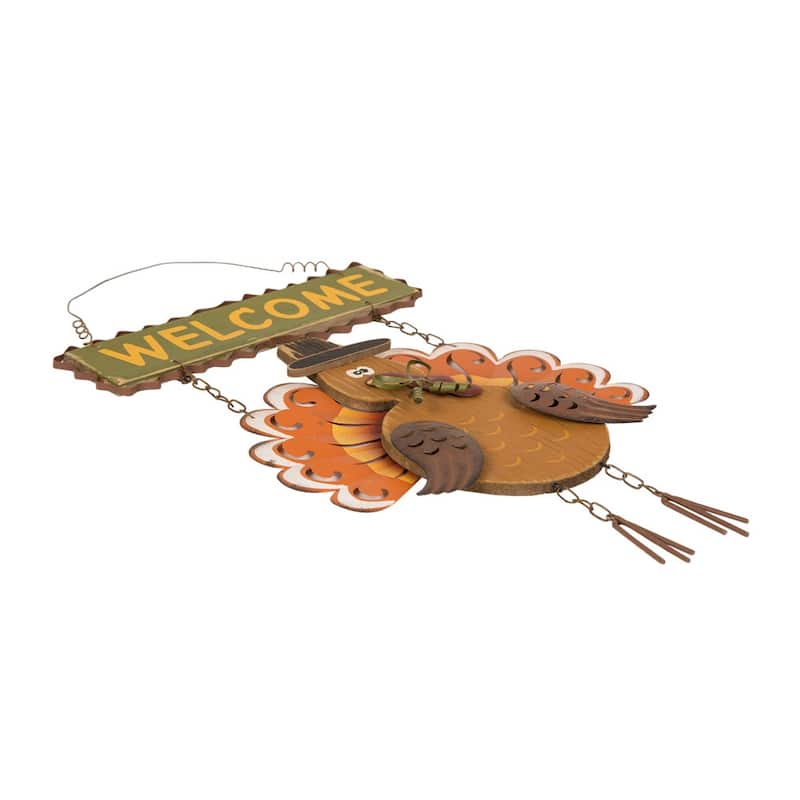 Glitzhome Thanksgiving Wooden Turkey Wall Hanging or Table Decor