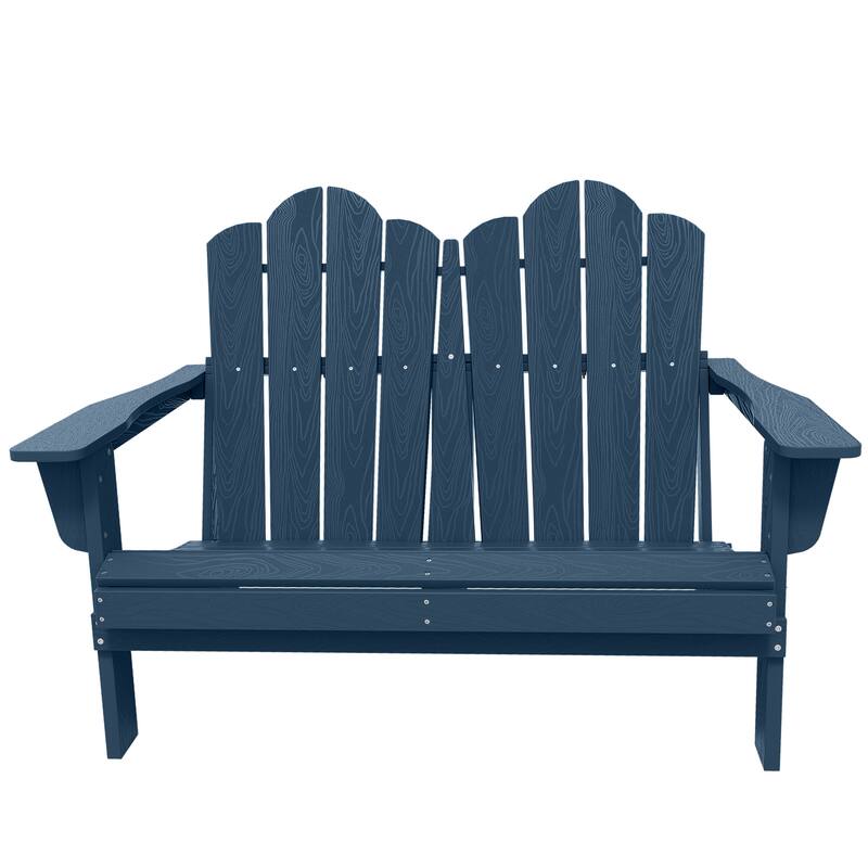 Outdoor HDPE Foldable Patio Loveseat - Navy