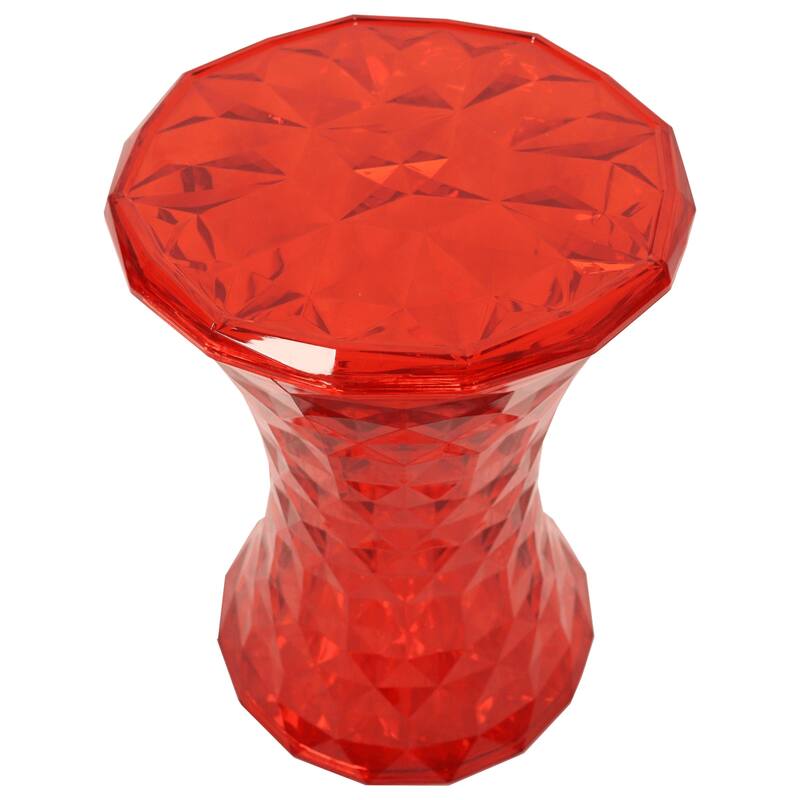 Plastic Side Table with a Diamond Pattern Design Clio Series