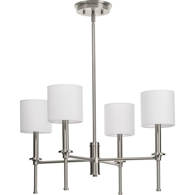 Elara Collection Four-Light New Traditional Brushed Nickel Chandelier Light - 22.87 in x 22.87 in x 10.37 in
