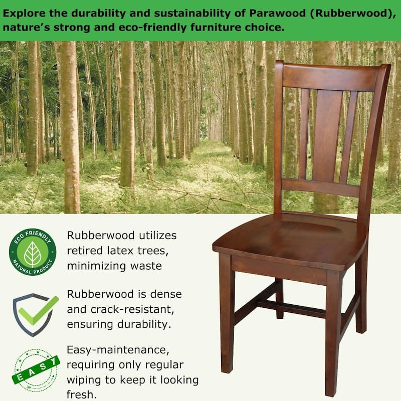 International Concepts Solid Wood San Remo Splatback Chairs - Set of 2