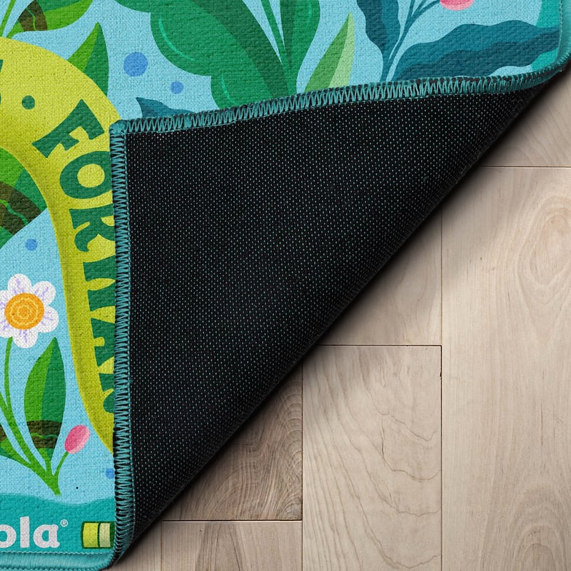 Crayola Keep Moving Green Blue Floral Area Rug By Well Woven