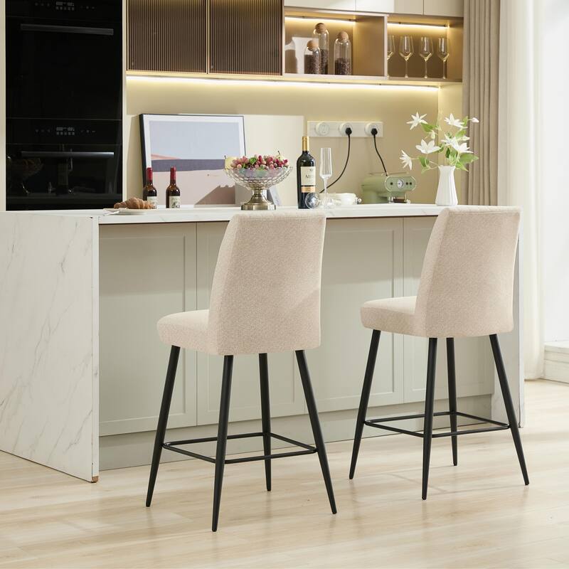 GDFStudio - Marston Contemporary Velvet Bar Chair Set for Kitchen and Restaurant Counters