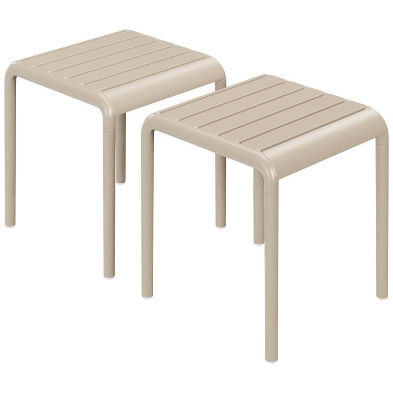 Frond and Form Square Outdoor Side Table (Set of 2) - Sand