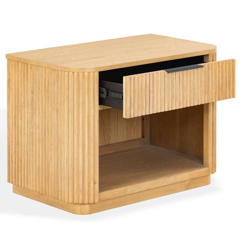 SAFAVIEH Couture Barrymore Reeded Wood 1-Drawer Nightstand