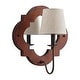preview thumbnail 9 of 10, Parrot Uncle 14 Inch Distressed White Classic Wood Mirrored Wall Light Fabric Shade Accent Sconce