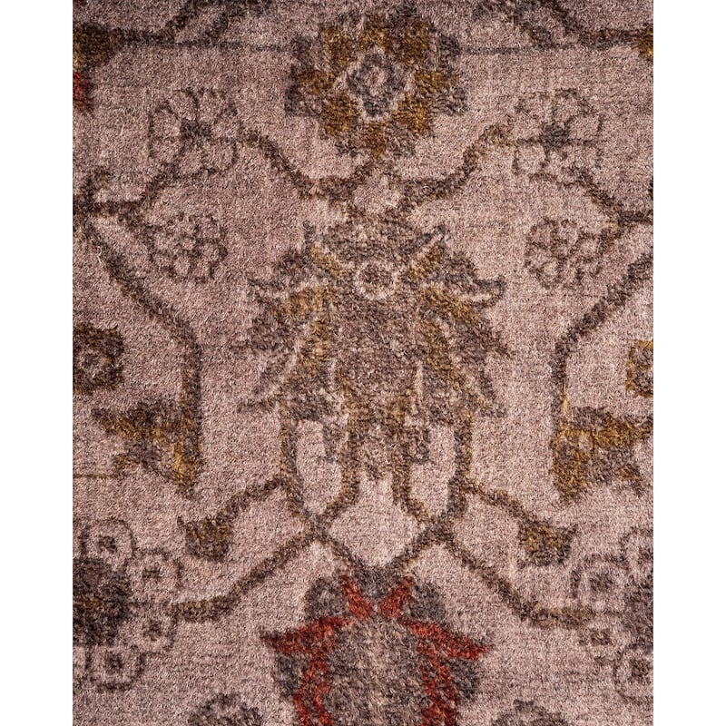 Overton Hand Knotted Wool Vintage Inspired Modern Contemporary Overdyed Beige Area Rug - 3' 1" x 4' 10"