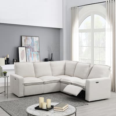 Power Recliner Chair Home Theater Seating Soft Chair with USB Port for Living Room, Bedroom, Theater room, Beige