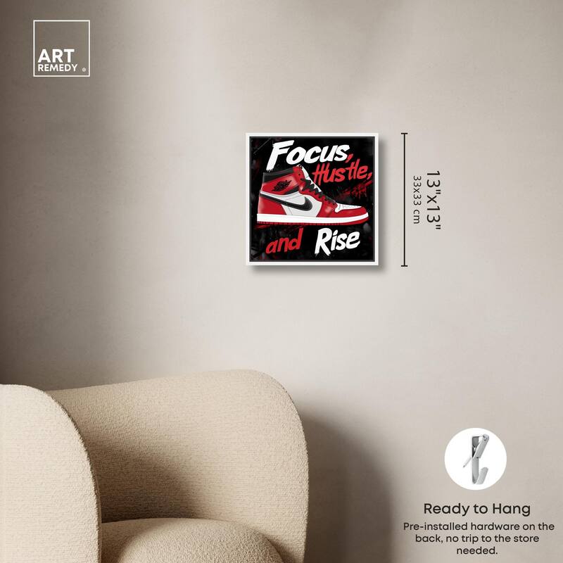 Hustle and Rise Sneaker Red Canvas by Art Remedy