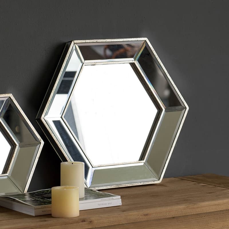Hexagon Wall Mirror with Contemporary Glass Design
