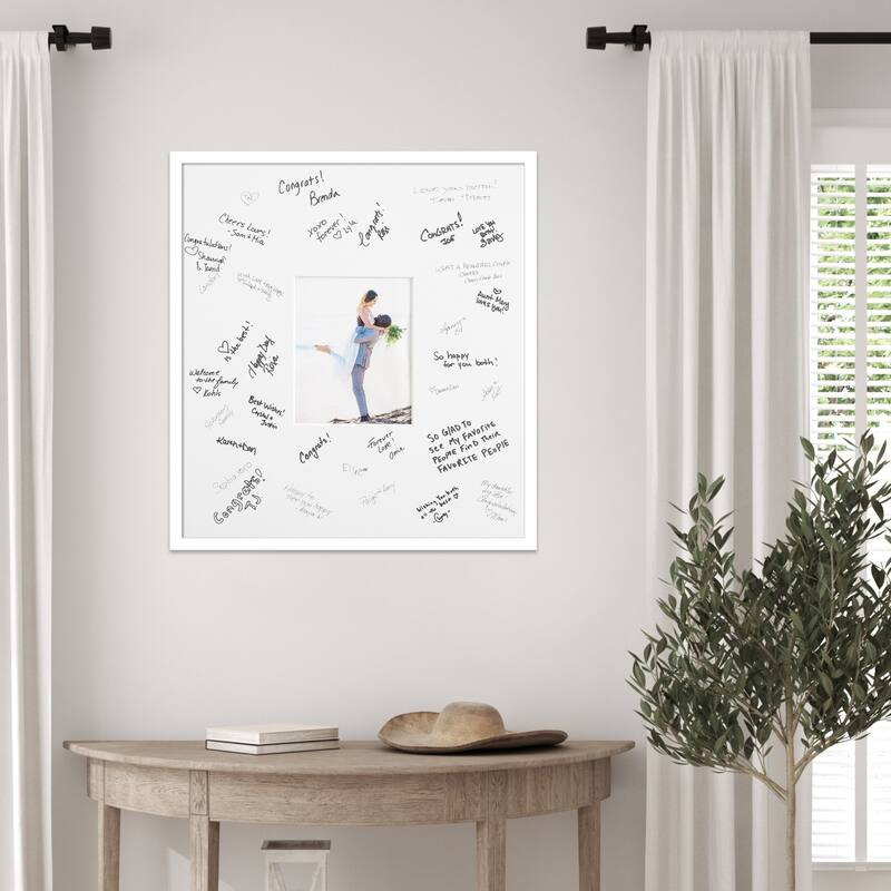 Svelte Signature Mat Picture Frame - Autograph Photo Frame Guest Book Alternative for Weddings, Graduations, or Retirement