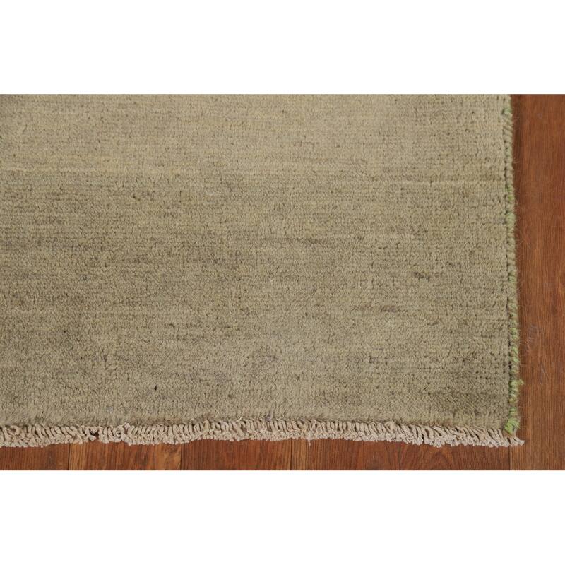 Gabbeh Modern Foyer Rug Beige Handmade Wool Carpet - 2'8"x 3'11"