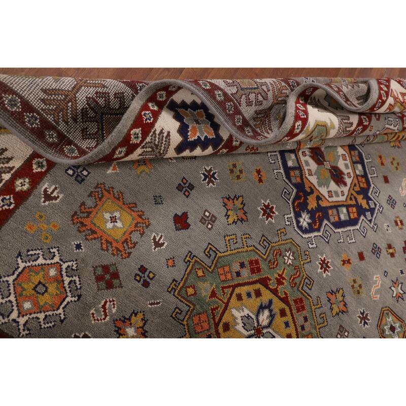 Geometric Kazak Oriental Area Rug Handmade Wool Carpet - 8'0" x 10'1"
