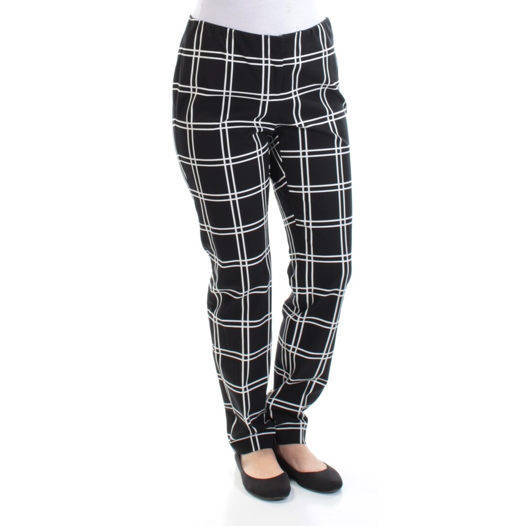 Shop Womens Black White Plaid Wear To Work Skinny Pants Size 6