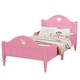preview thumbnail 18 of 26, Twin Size Toddler Bed with Safety Rails and Love Design Cutouts - Solid Wood Construction, Macaron Colors, Easy Access