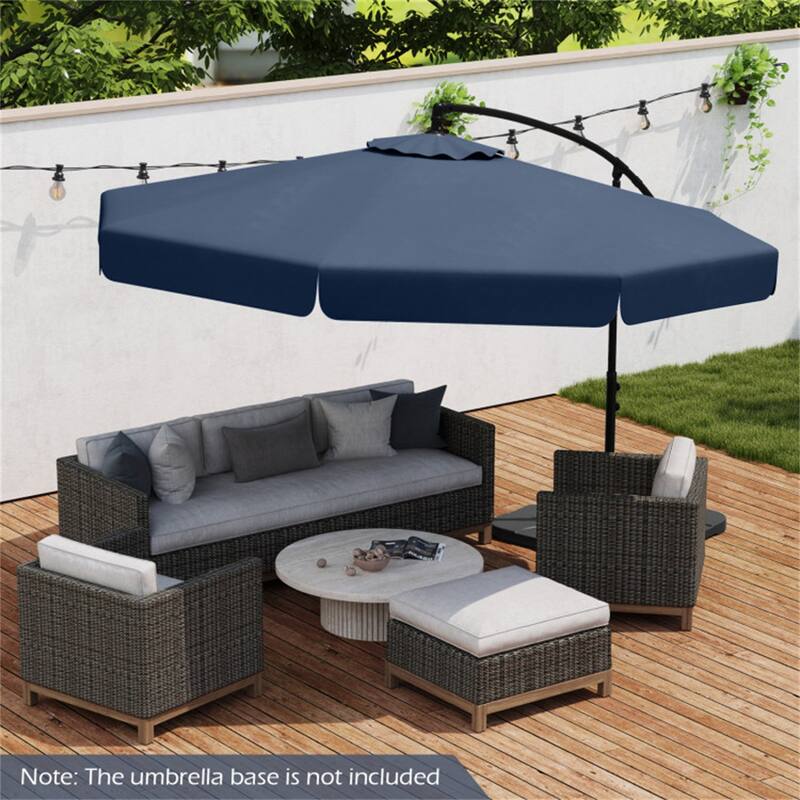 10ft Patio Cantilever Umbrella with Crank Handle and Adjustable Tilt Protective Cover Included