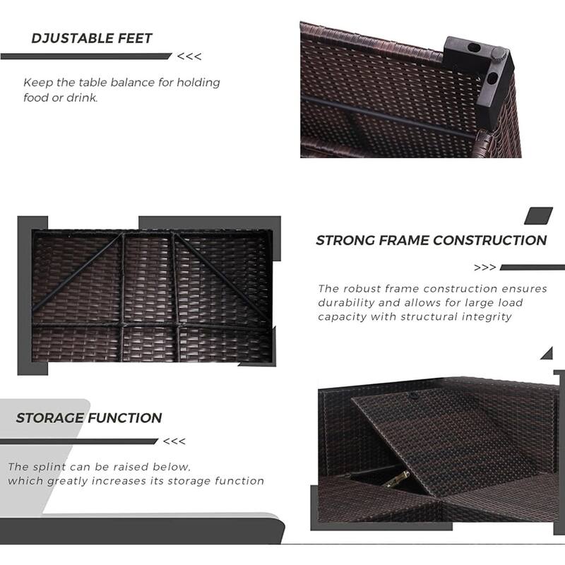 6-Piece PE Rattan Patio Sectional Set, Weather-Resistant Furniture, Retractable Canopy, Adjustable Backrest, Outdoor