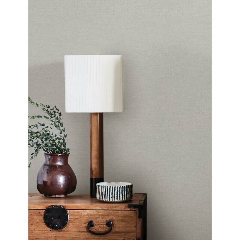 Chesapeake Chambray Light Grey Fabric Weave Wallpaper