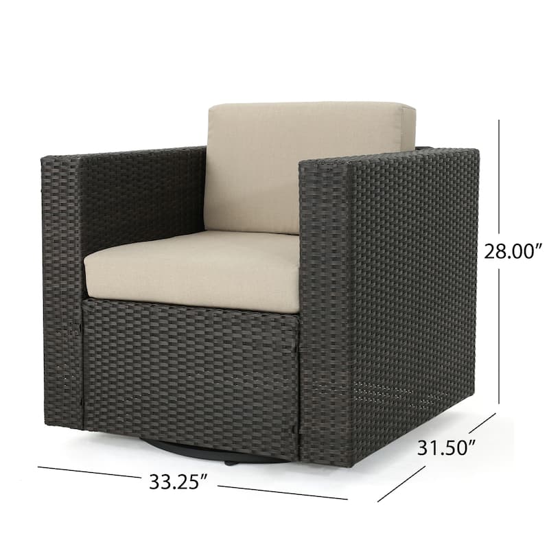 Puerta Outdoor 5-piece Wicker Chair and Square Stone Firepit Set by Christopher Knight Home
