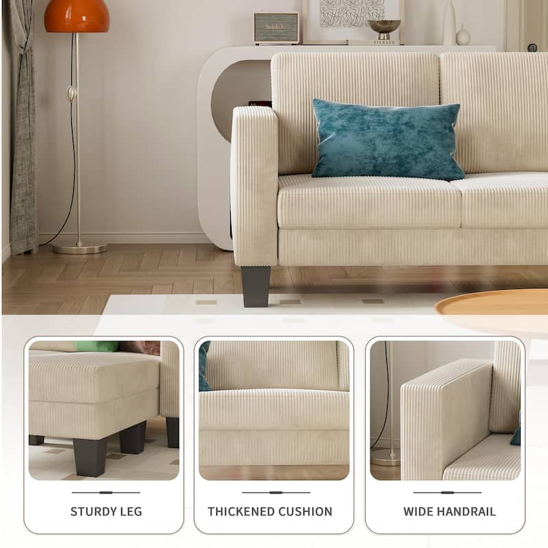 Furniwell L-Shaped Modular Sofa, 3 Seat Sleeper, Combination Sofa, Living Room Sofa